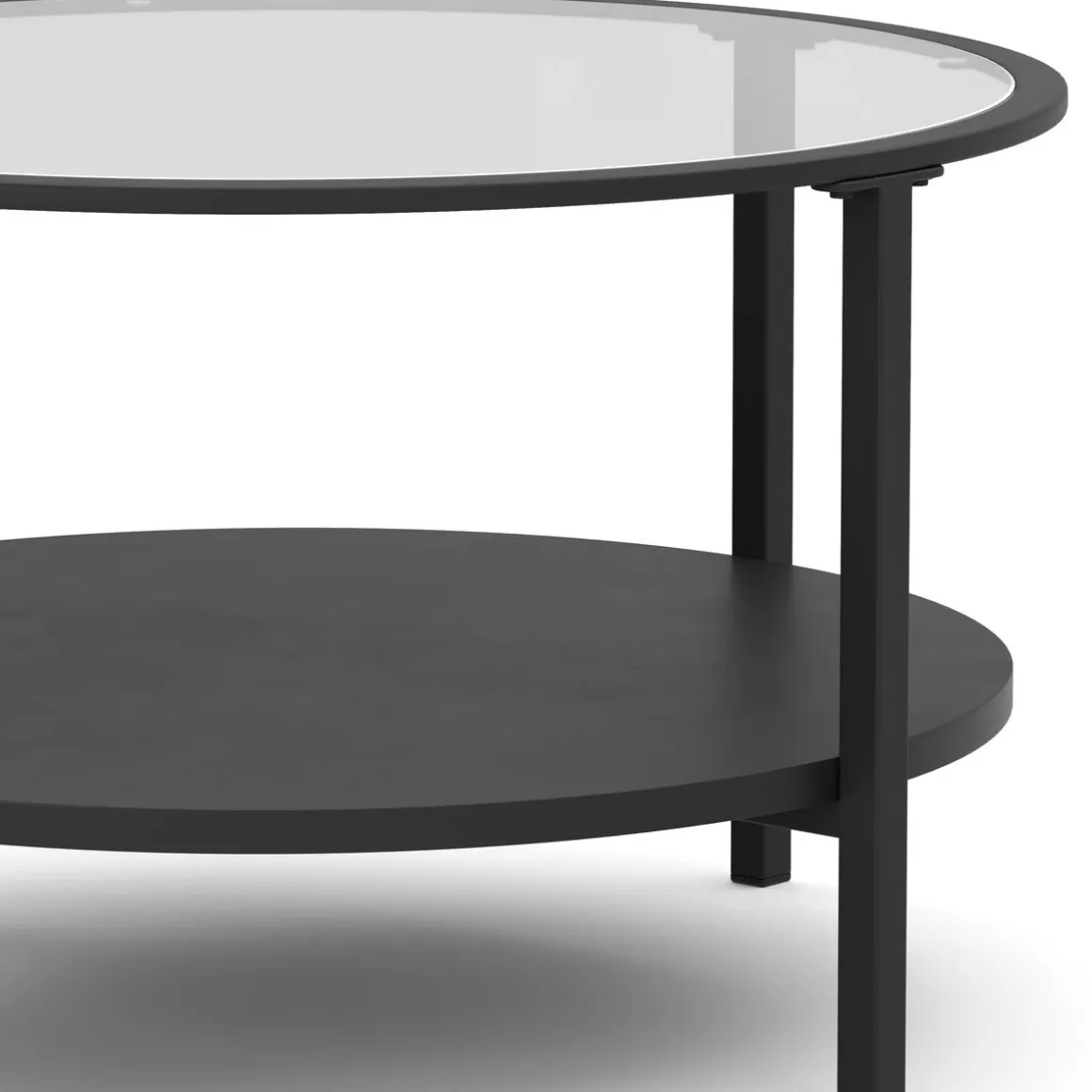 Beistelltisch Glas TORIN rund 75 x 45 cm schwarz