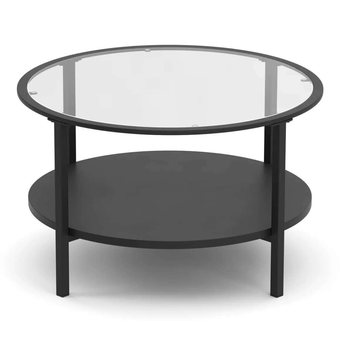 Beistelltisch Glas TORIN rund 75 x 45 cm schwarz