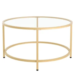 Beistelltisch Glas TYRO rund 84 x 45 cm gold