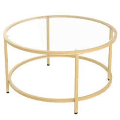 Beistelltisch Glas TYRO rund 84 x 45 cm gold