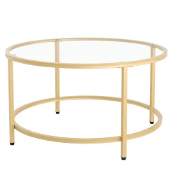 Beistelltisch Glas TYRO rund 84 x 45 cm gold