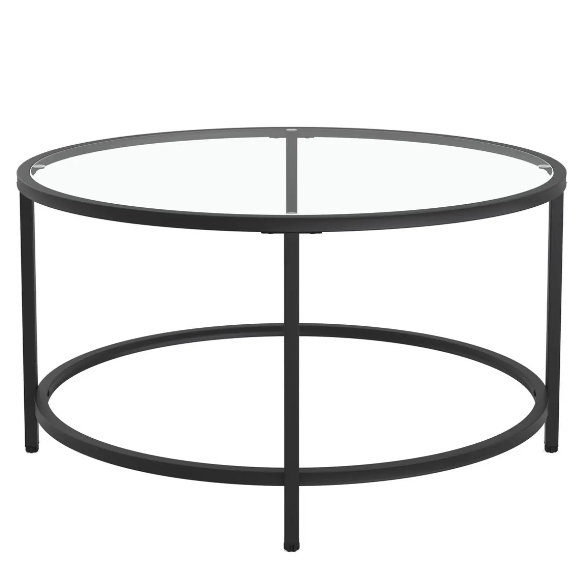 Beistelltisch Glas TYRO rund 84 x 45 cm schwarz