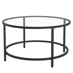 Beistelltisch Glas TYRO rund 84 x 45 cm schwarz