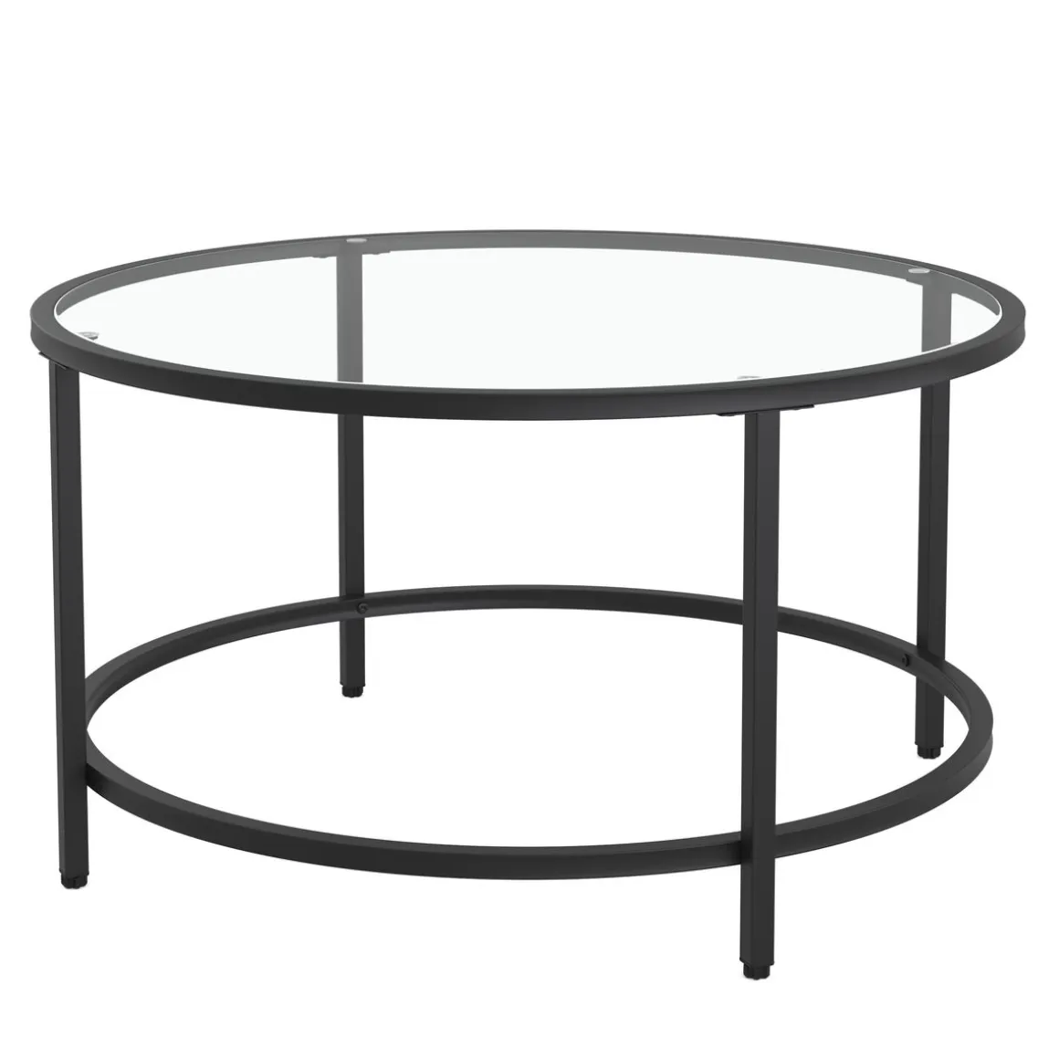 Beistelltisch Glas TYRO rund 84 x 45 cm schwarz