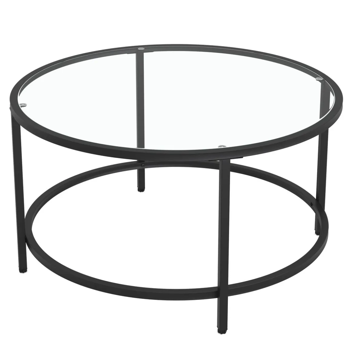 Beistelltisch Glas TYRO rund 84 x 45 cm schwarz