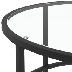 Beistelltisch Glas TYRO rund 84 x 45 cm schwarz