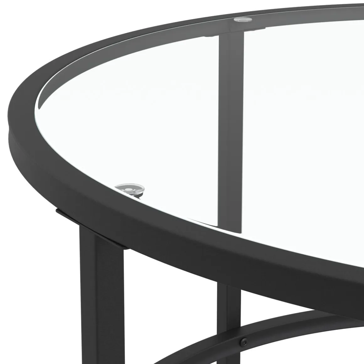 Beistelltisch Glas TYRO rund 84 x 45 cm schwarz