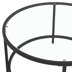 Beistelltisch Glas TYRO rund 84 x 45 cm schwarz