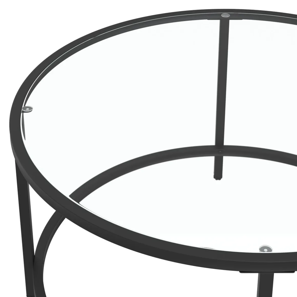 Beistelltisch Glas TYRO rund 84 x 45 cm schwarz
