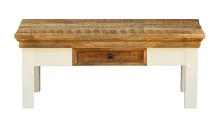 Beistelltisch Holz ALEXA 100 x 55 x 40 cm weiss/natur