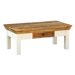 Beistelltisch Holz ALEXA 100 x 55 x 40 cm weiss/natur