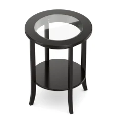 Beistelltisch Holz BAREL 47 x 57 cm schwarz