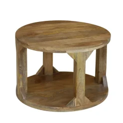 Beistelltisch Holz FELICIA rund 60 x 40 cm natur