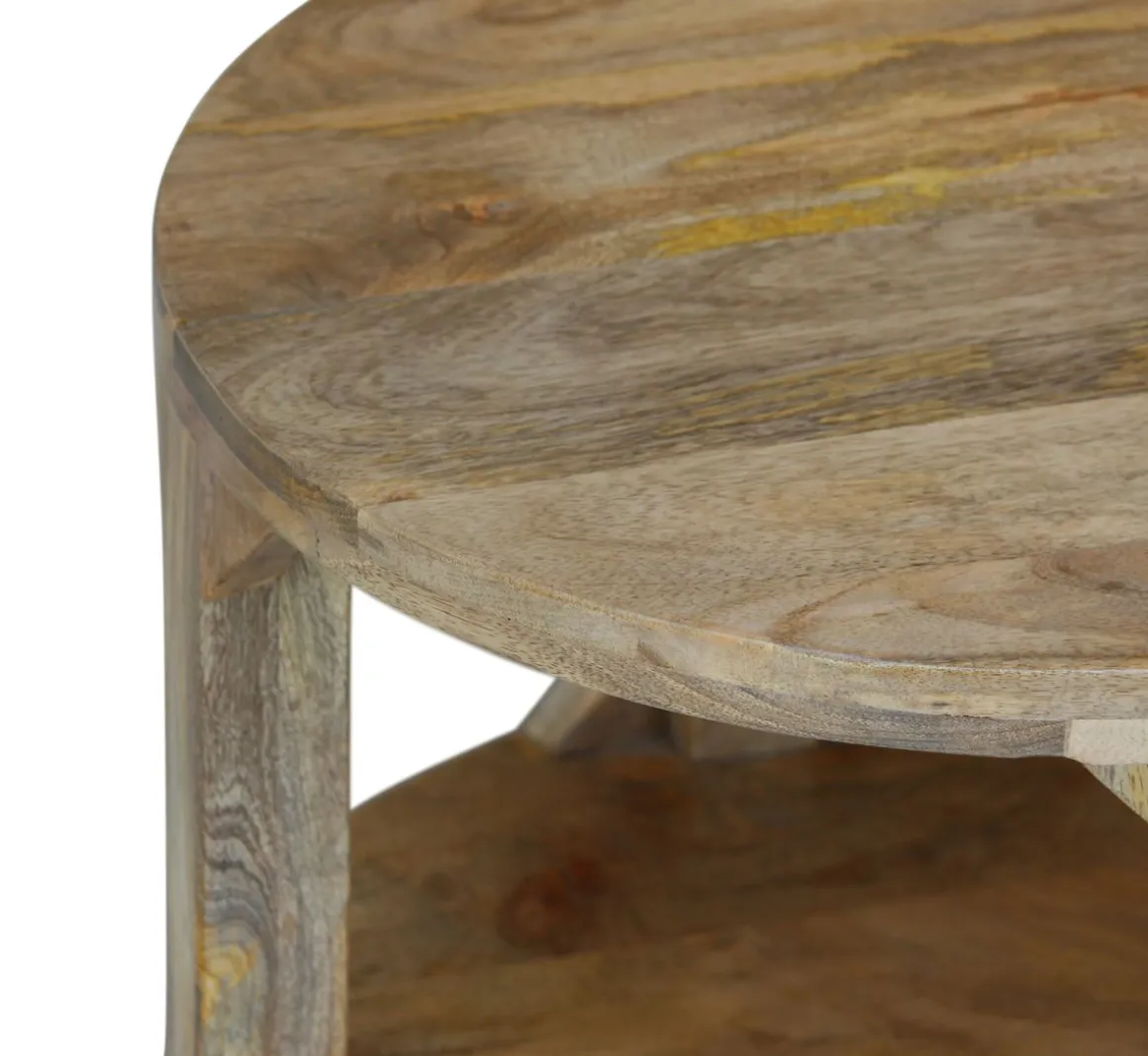 Beistelltisch Holz FELICIA rund 60 x 40 cm natur