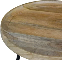 Beistelltisch Holz GIBSON rund 46 x 52 cm natur/schwarz