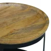 Beistelltisch Holz HATHAWAY rund 2-teilig natur/schwarz