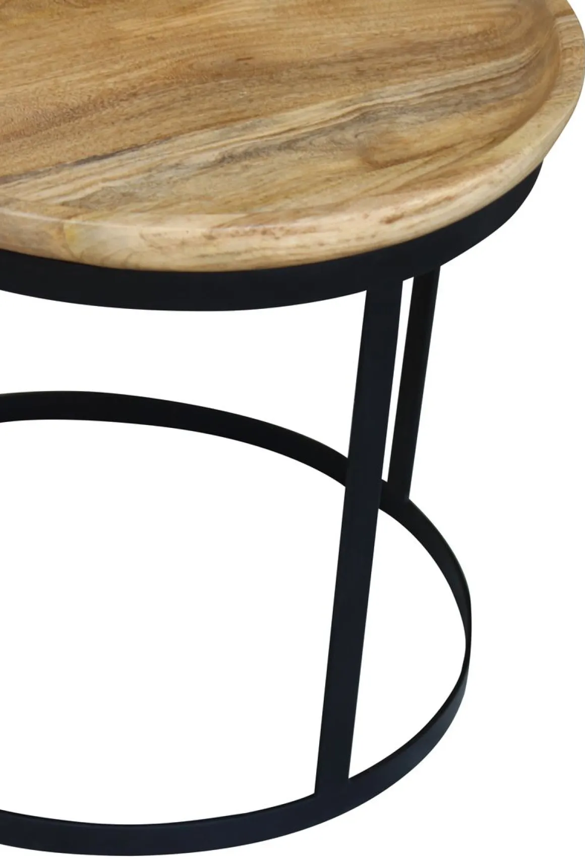 Beistelltisch Holz HATHAWAY rund 2-teilig natur/schwarz