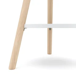 Beistelltisch Holz HERDA rund 40 x 45 cm weiss/natur