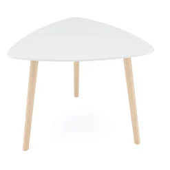 Beistelltisch Holz HERDA 2-teilig weiss/natur