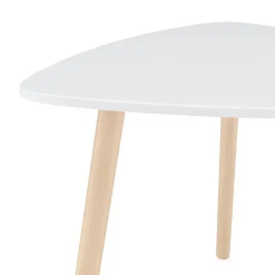 Beistelltisch Holz HERDA 2-teilig weiss/natur
