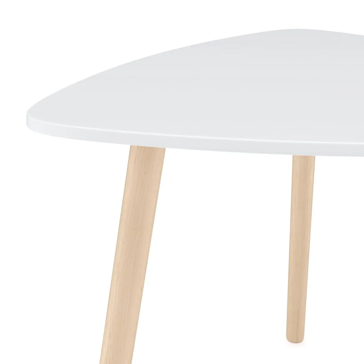Beistelltisch Holz HERDA 2-teilig weiss/natur