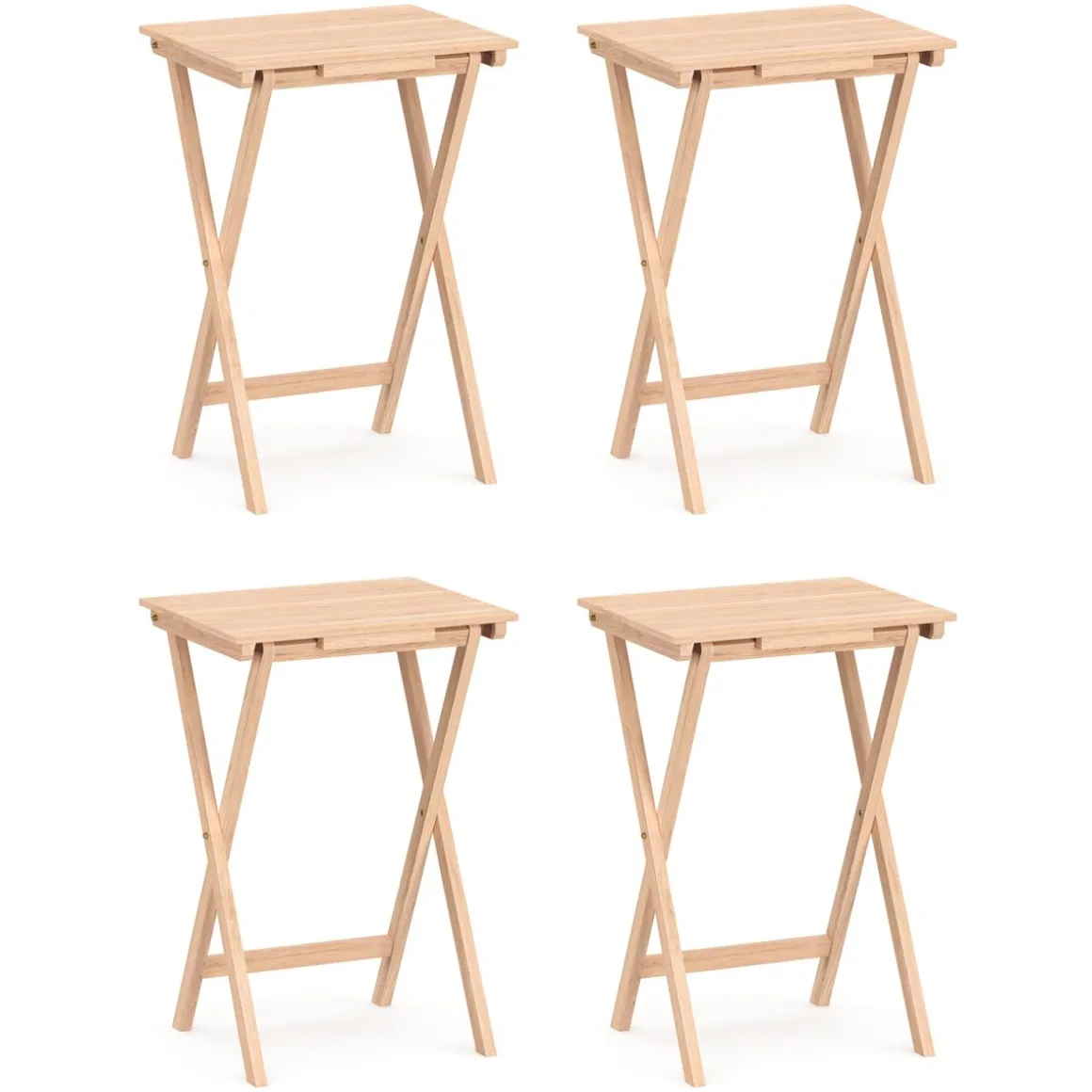 Beistelltisch Holz klappbar 4er Set natur