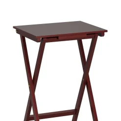 Beistelltisch Holz klappbar 4er Set dunkelbraun