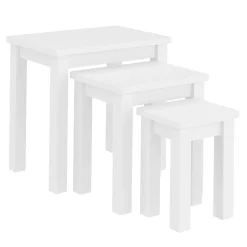 Beistelltisch Holz LUIGI 3-teilig weiss