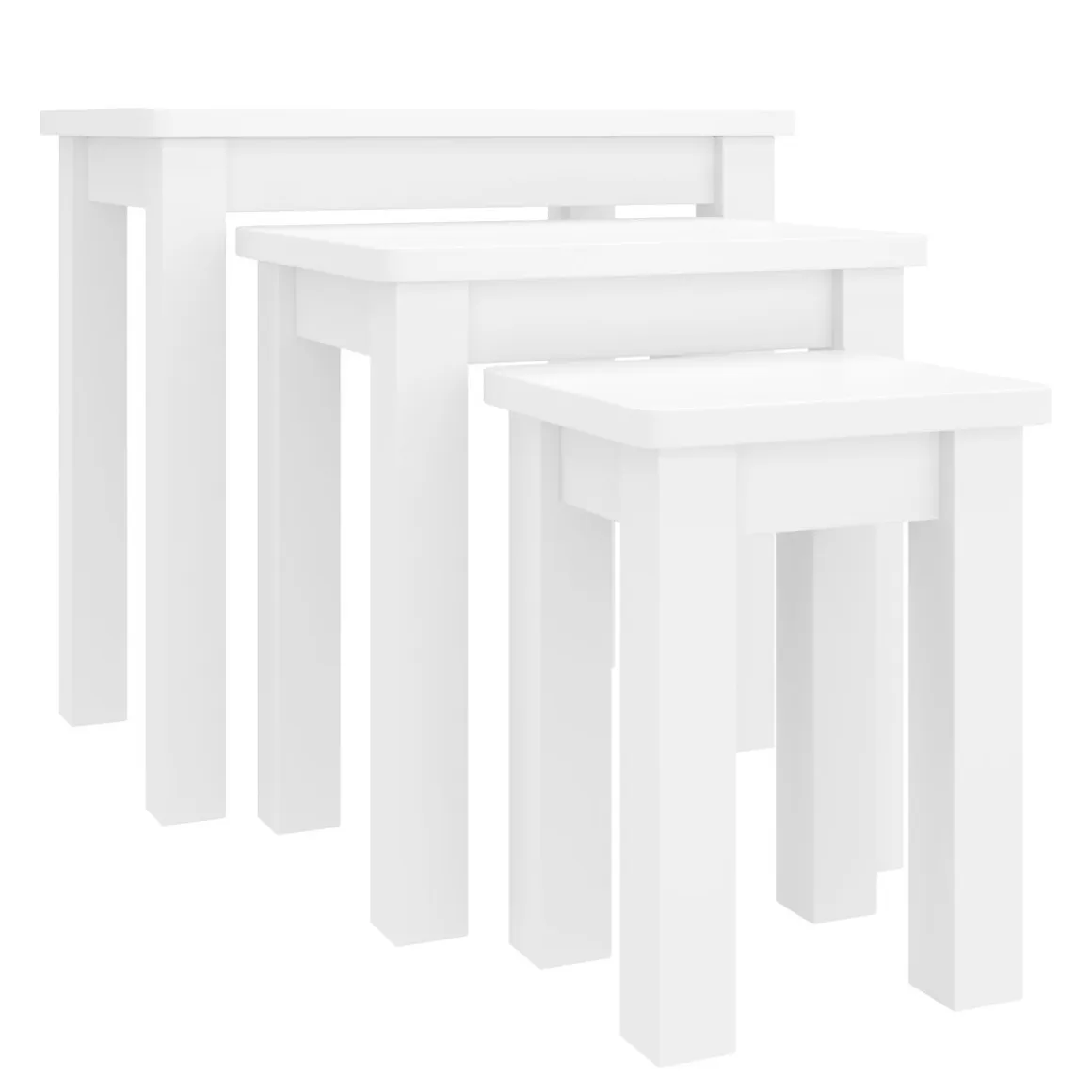 Beistelltisch Holz LUIGI 3-teilig weiss