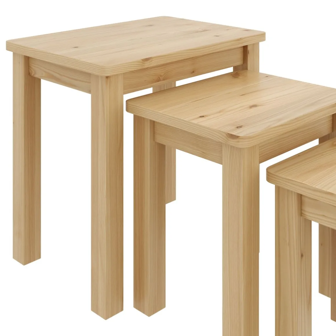 Beistelltisch Holz LUIGI 3-teilig natur