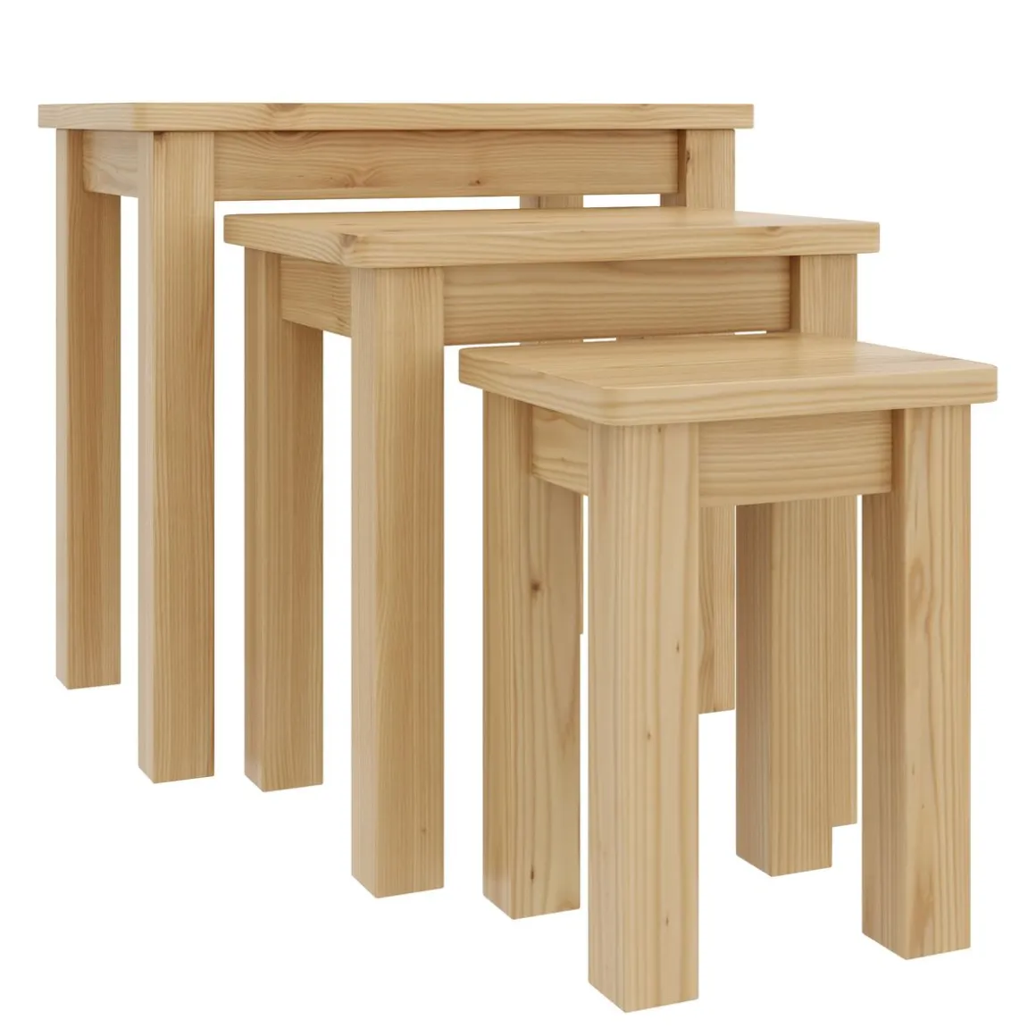 Beistelltisch Holz LUIGI 3-teilig natur