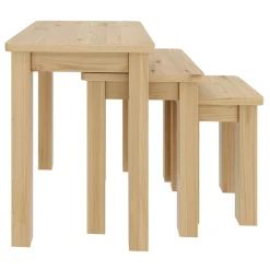 Beistelltisch Holz LUIGI 3-teilig natur