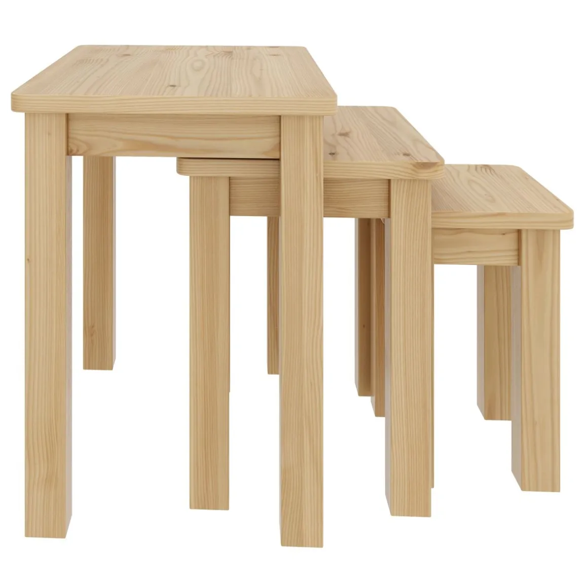 Beistelltisch Holz LUIGI 3-teilig natur