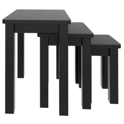 Beistelltisch Holz LUIGI 3-teilig schwarz