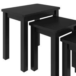 Beistelltisch Holz LUIGI 3-teilig schwarz