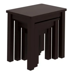 Beistelltisch Holz LUIGI 3-teilig dunkelbraun