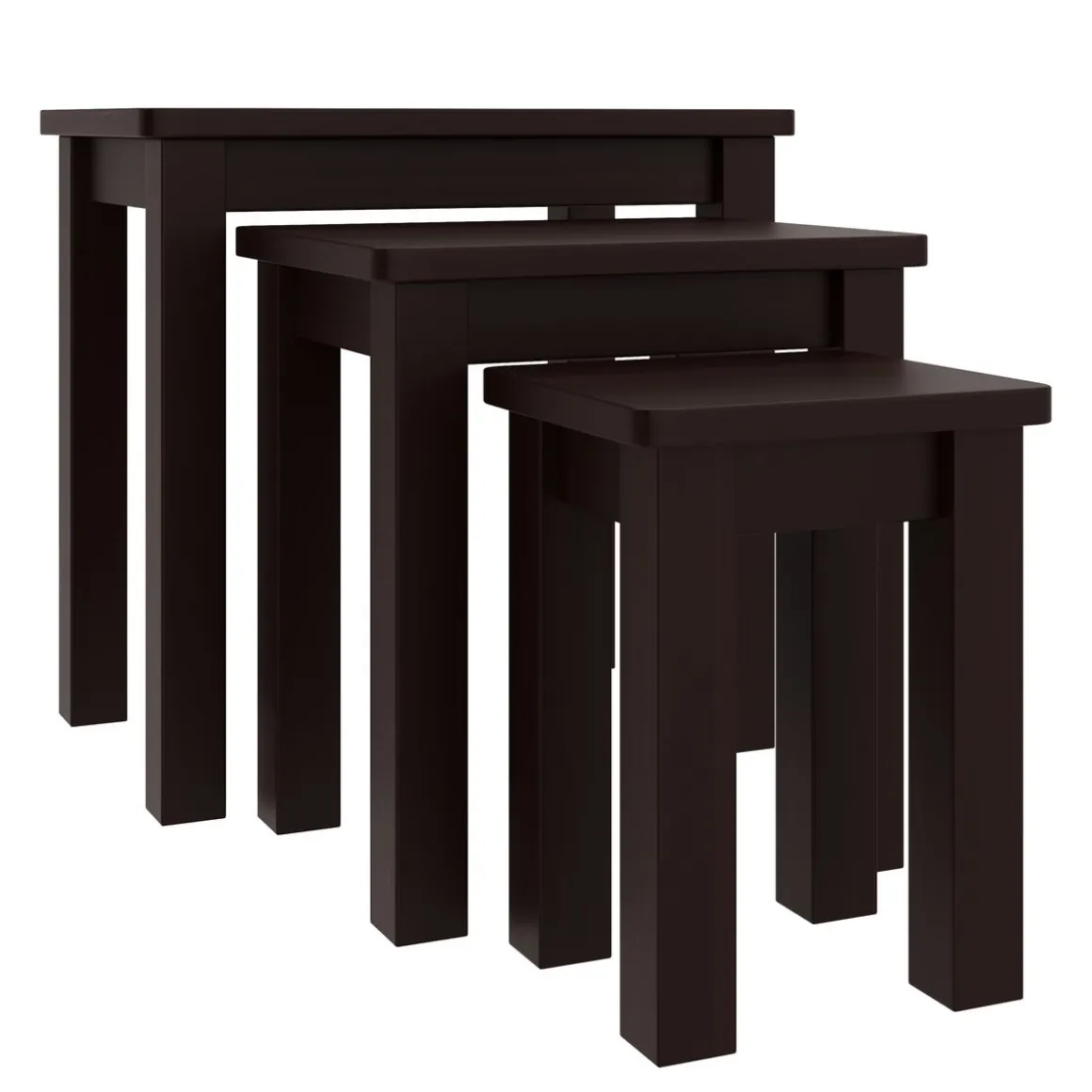 Beistelltisch Holz LUIGI 3-teilig dunkelbraun