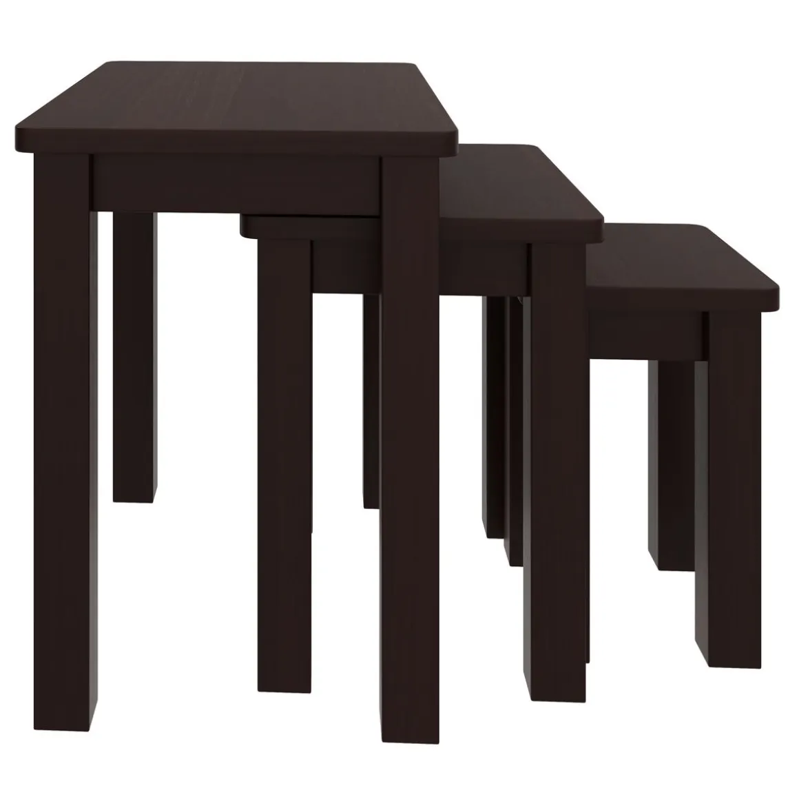 Beistelltisch Holz LUIGI 3-teilig dunkelbraun