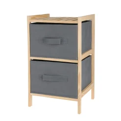 Beistelltisch Holz mit Stauraum 28 x 25 x 46 cm natur/anthrazit