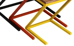 Beistelltisch Holz PIRMIN 3-teilig natur/bunt
