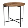Beistelltisch Holz rund 45 x 38 cm natur/schwarz