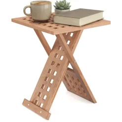 Beistelltisch Holz SILVIO klappbar 33 x 33 x 41 cm natur