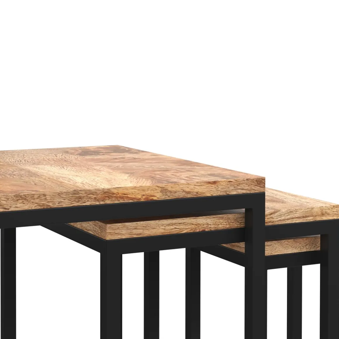 Beistelltisch Holz TOM 3-teilig natur/schwarz