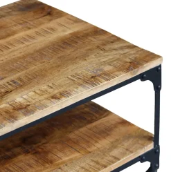 Beistelltisch Holz Vintage BULLOCK mit Rollen 100 x 55 x 40 cm