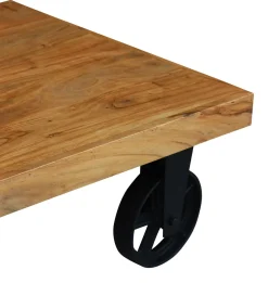Beistelltisch Holz Vintage COOPER mit Rollen 110 x 60 x 30 cm