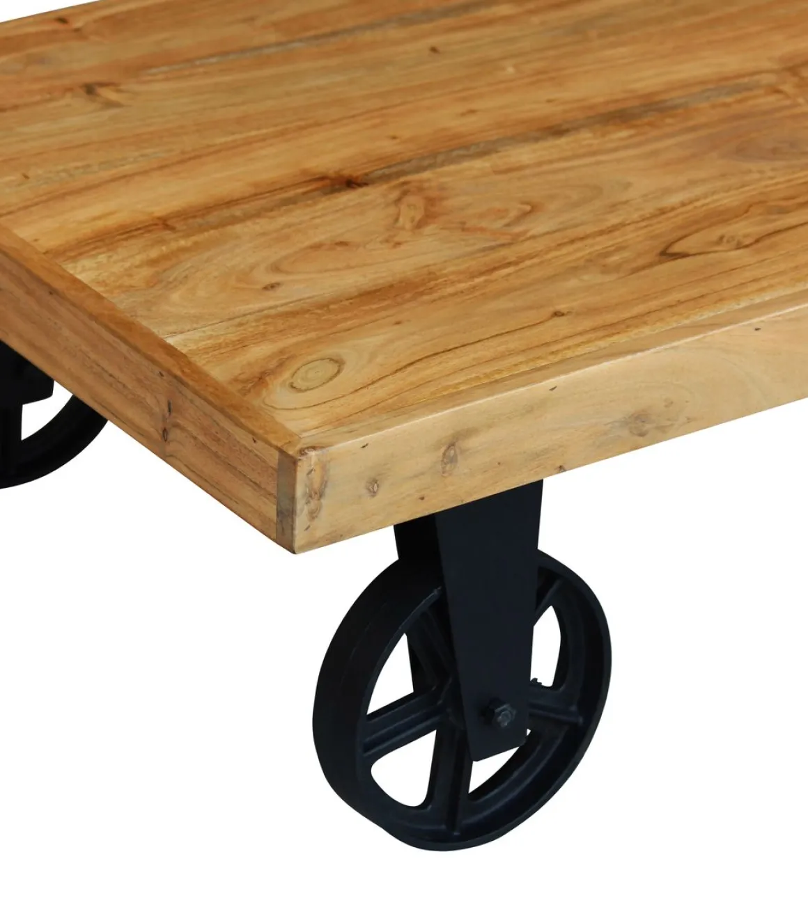 Beistelltisch Holz Vintage COOPER mit Rollen 110 x 60 x 30 cm