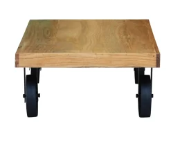 Beistelltisch Holz Vintage COOPER mit Rollen 110 x 60 x 30 cm