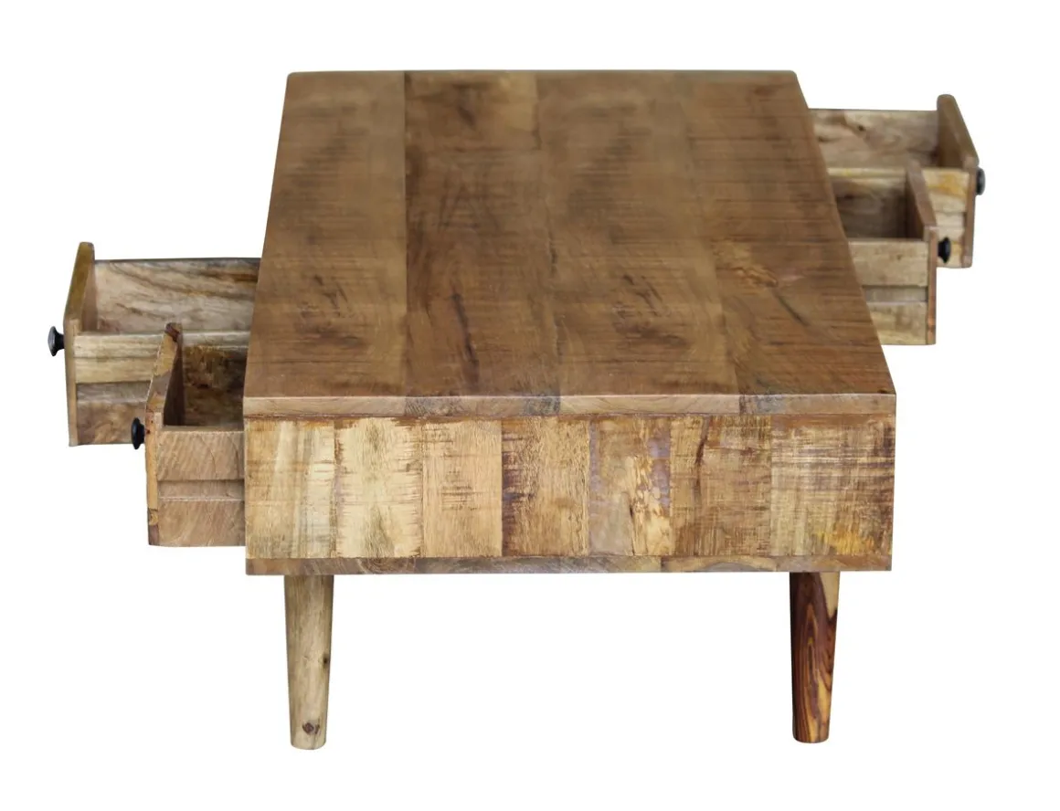 Beistelltisch Holz Vintage ERIC mit Stauraum 115 x 55 x 35 cm