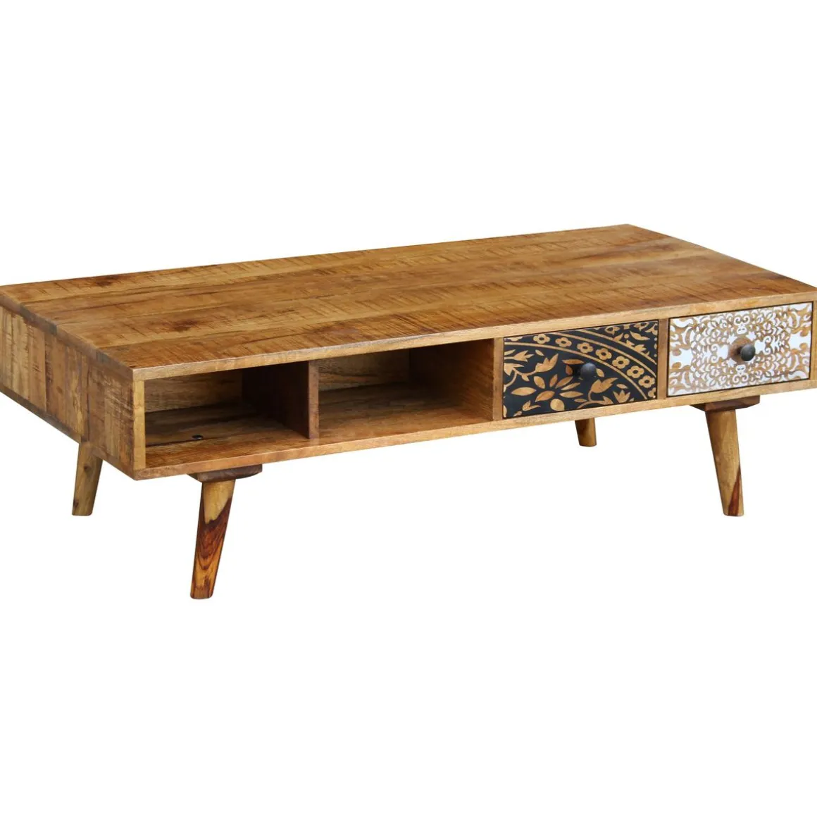 Beistelltisch Holz Vintage ERIC mit Stauraum 115 x 55 x 35 cm
