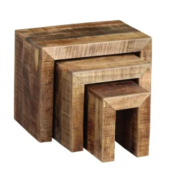 Beistelltisch Holz Vintage NATHAN 3-teilig